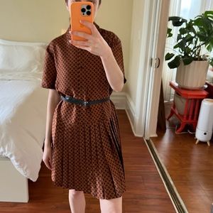 maje rablic scarf pleated shirt dress